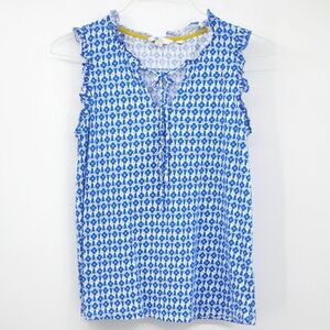 Boden Blue and White Patterned Blouse “Olive”